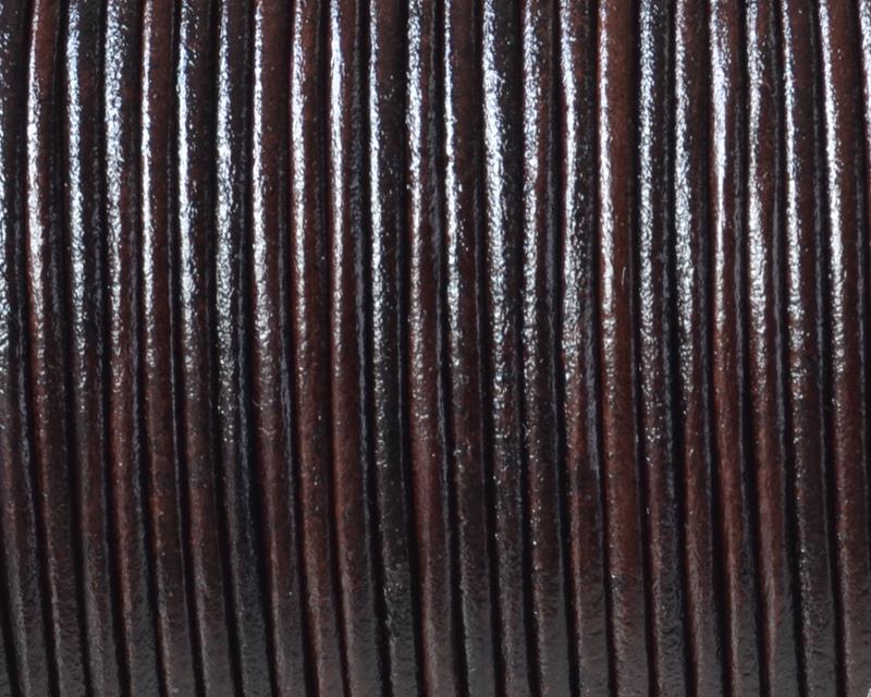Kangaroo leather cord Round 1.6mm. Dark Brown. Best Quality.