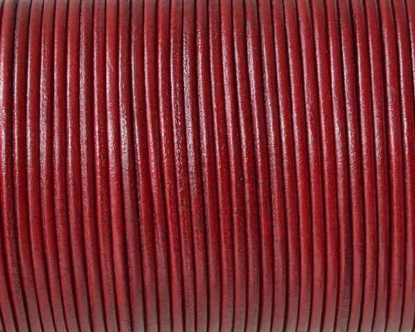 Kangaroo leather cord 1.6mm round. Dark red. Best Quality