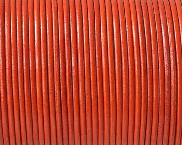 Kangaroo leather cord 1.6mm round. Dark orange. Best Quality