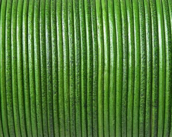 Kangaroo leather cord 1.6mm round. Green. Best Quality