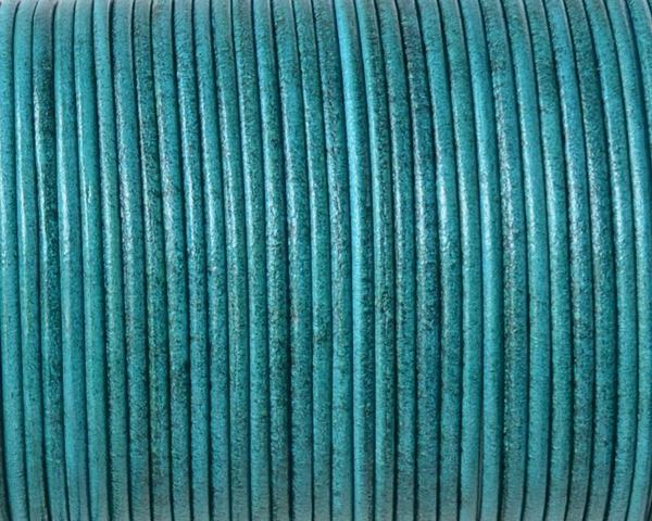 Kangaroo leather cord 1.6mm round. Blue turquoise. Best Quality