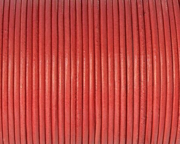 Kangaroo leather cord 1.6mm round. Coral. Best Quality