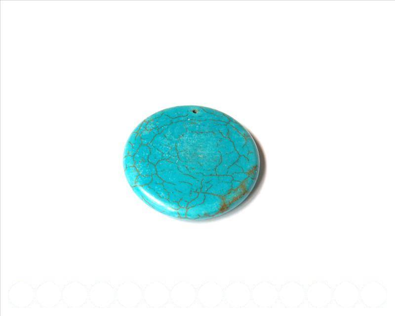 Natural turquoise. dyed. Donut 40x7mm. 1 PIECE.