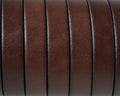 Flat Leather cord 10x1.5mm. Dark brown. Best Quality.
