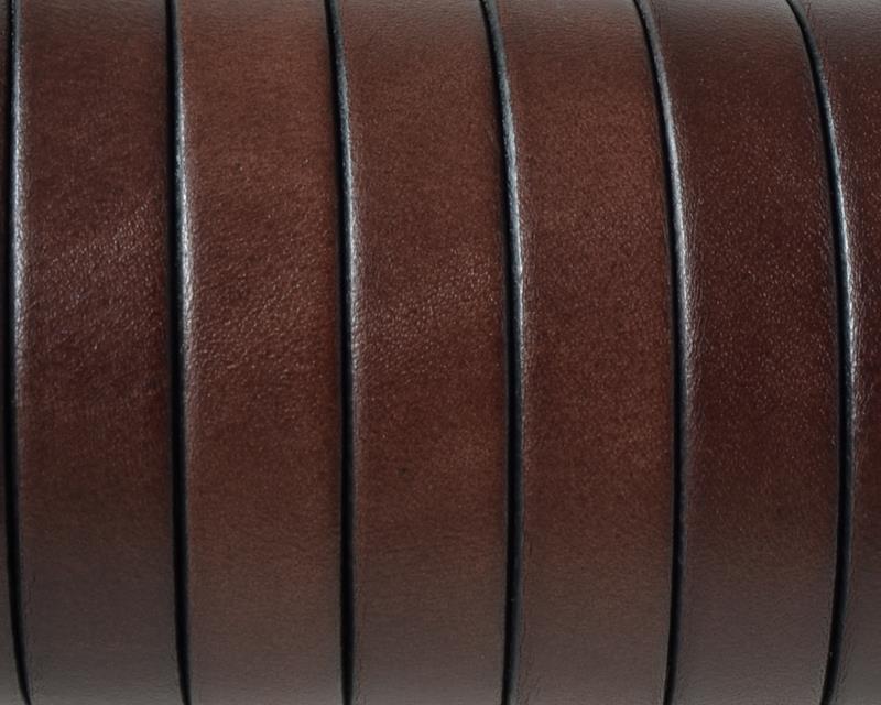 Flat Leather cord 10x1.5mm. Dark brown. Best Quality.