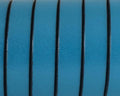 Flat Leather cord 10x1.5mm. Turquoise&black. Best Quality.