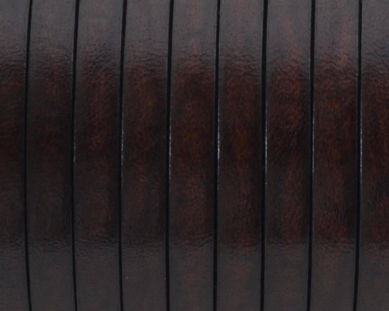 Flat Leather cord. 5x1.5mm. Dark brown. Best Quality.