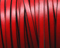 Flat Leather cord. 5x1.5mm. Red&black. Best Quality.
