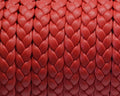Bolo Braided Flat Leather Cord. 6,5x2mm. Red. Best Quality.