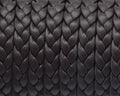 Bolo Braided Flat Leather Cord. 6,5x2mm. Dark Brown. Best Quality.