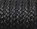 Bolo Braided Flat Leather Cord. 9x2mm. Black. Best Quality.