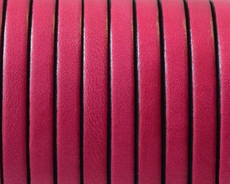 Flat Leather cord. 5x1.5mm. Fuchsia&B. Best Quality.