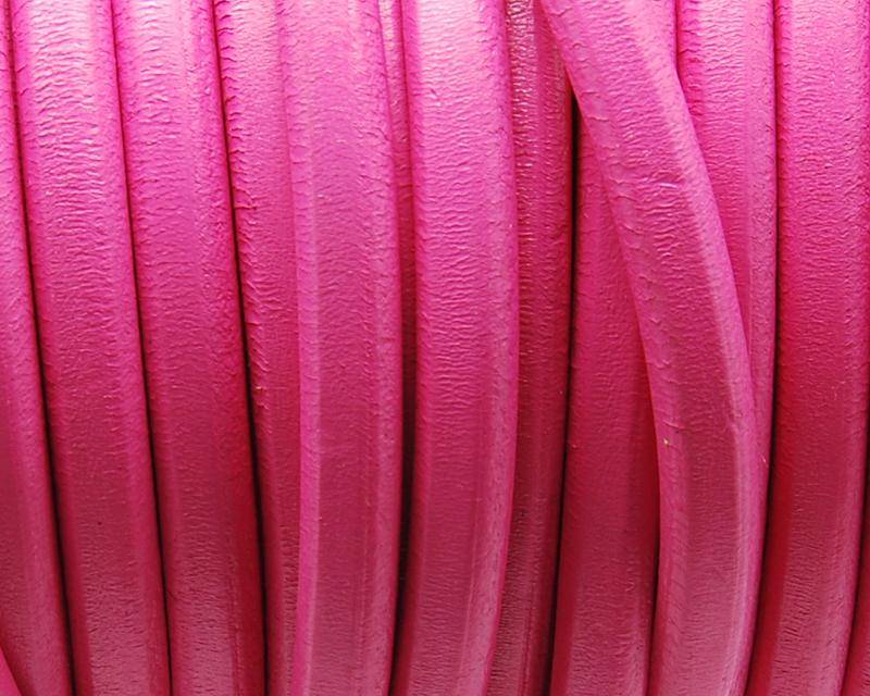 REGALIZ Leather cord. Oval 10x6mm. Fuchsia. Best Quality.