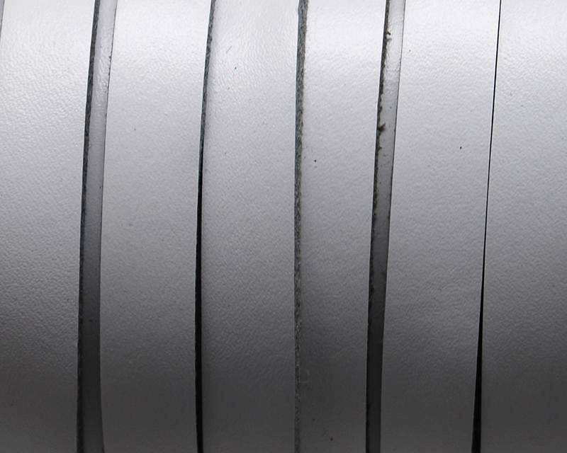 Flat Leather cord 10x1.5mm. White. Best Quality.
