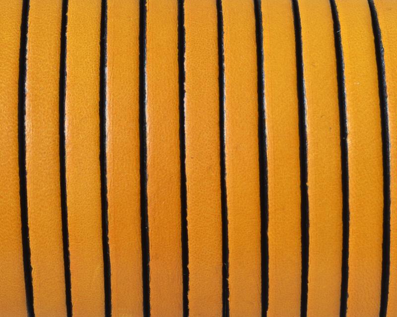 Flat Leather cord. 5x1.5mm. Yellow&B. Best Quality.