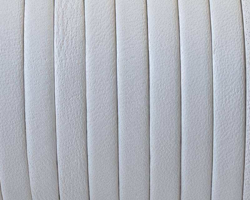 Flat Leather cord. 5x1.5mm. White. Best Quality.