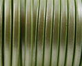 REGALIZ Leather cord. Oval 10x6mm. Metallic apple. BEST QUAL.