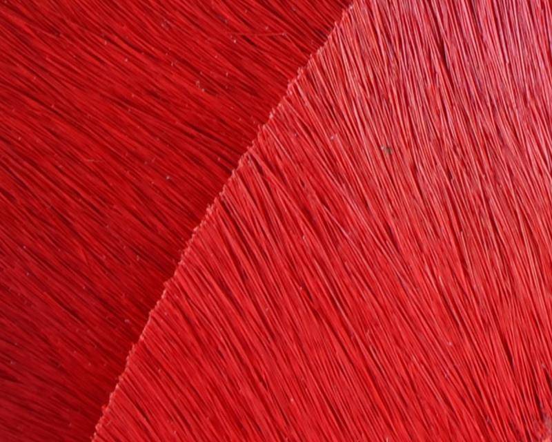 Colored cow hair Flat leather cord. 20mm. red. Best Quality.