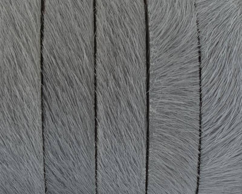 Colored cow hair Flat leather cord. 10mm. l. Grey. Best Quality.