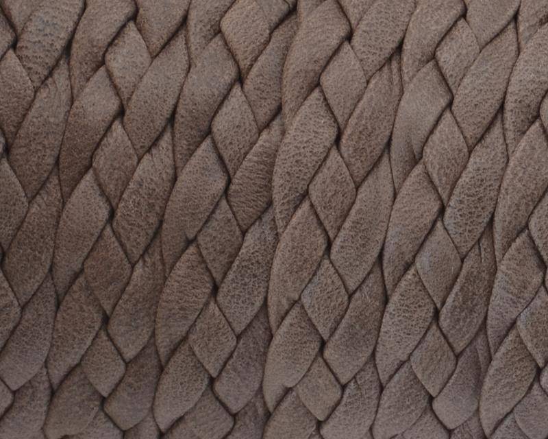 Bolo Braided Flat Leather Cord. 9x2mm. brown Matt. Best Quality.