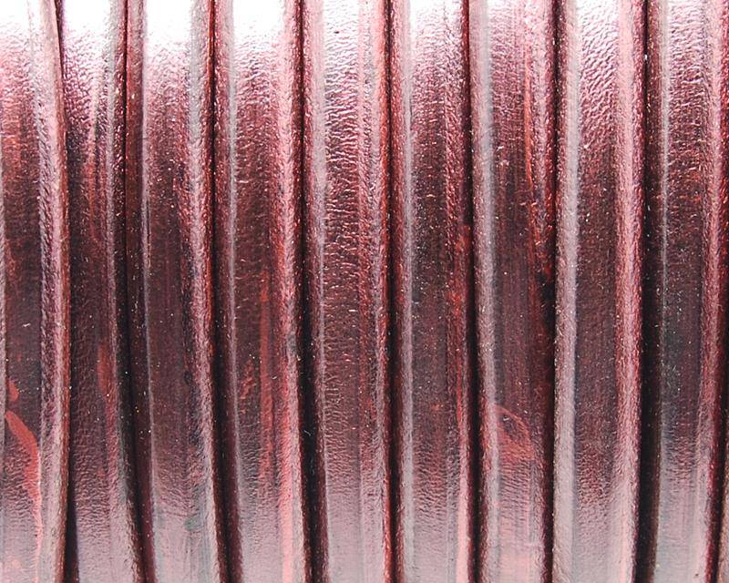 REGALIZ Leather cord. Oval 10x6mm. Metal garnet . BEST QUAL.