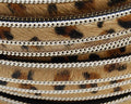 Leopardino Flat leather cord. 15mm. With chain.