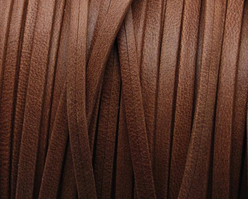 Flat Leather cord. 3x1mm. Camel mat. Best Quality.