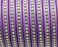 REGALIZ Leather cord with strass. Oval 10x6mm. Purple-s.crystal.