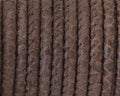 Round Leather cord. 5mm. Snake engraved. Dark brown