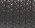 Bolo Braided Flat Leather Cord. 9x2mm. Dark brown. Best Quality.