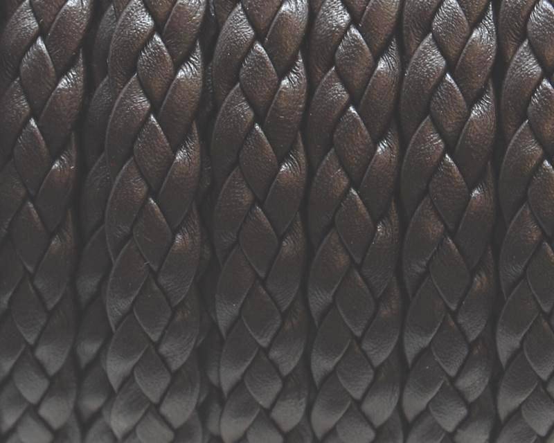 Bolo Braided Flat Leather Cord. 9x2mm. Dark brown. Best Quality.