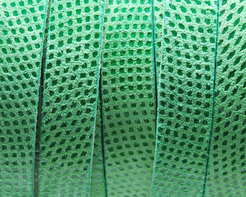 Suede Leather cord. Luxus. Flat. 13x2mm. Green. Best Quality.