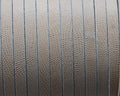 Flat Leather cord. 3x2mm. Engraved. Beige. Best.