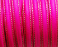 Half Round Leather cord. 10mm. Fluorescent fuchsia. Best Quality. .