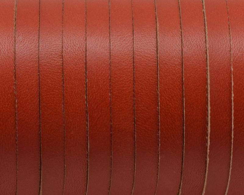 Flat Leather cord. 5x1.5mm. Orange2. Best Quality.
