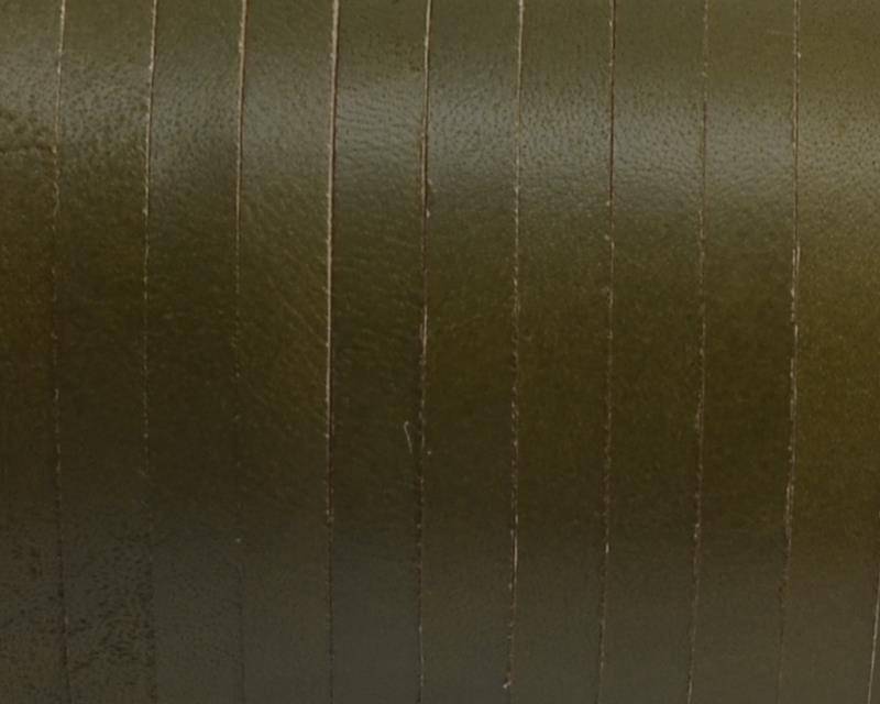 Flat Leather cord. 5x1.5mm. Green. Best Quality.