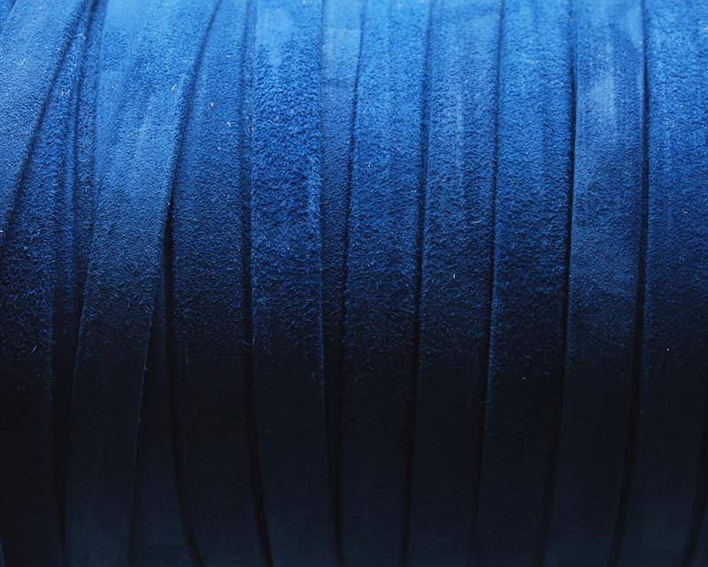 Suede Leather cord. Flat. 10x1.2mm. Dark blue. Best Quality.