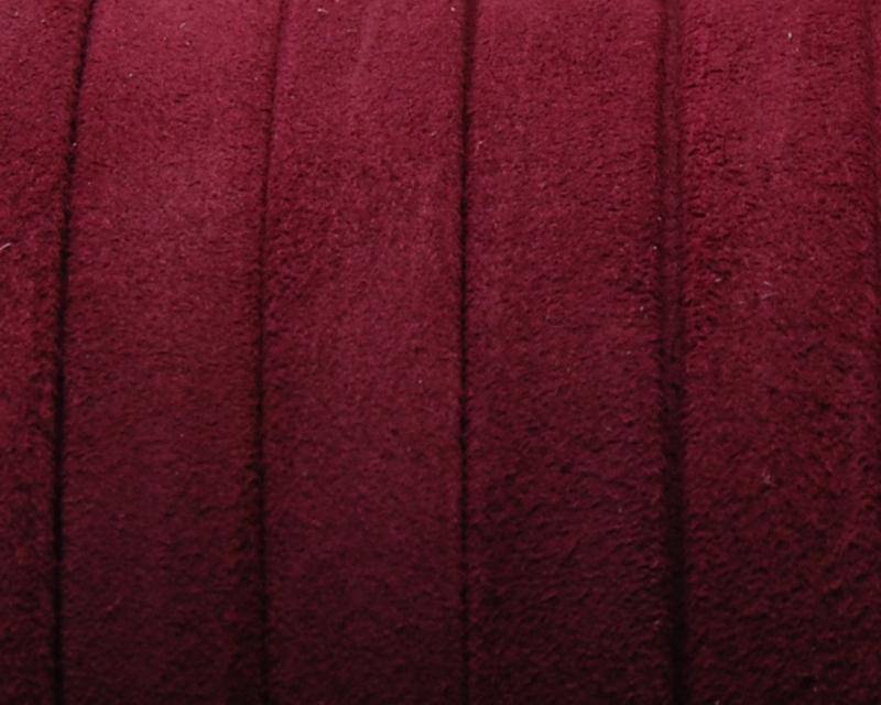Suede Leather cord. Flat. 10x1.2mm. Garnet. Best Quality.