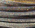 Flat Leather cord. 6x2mm. Gold glitter. Best Quality.