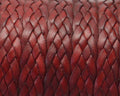 Bolo Braided Flat Leather Cord. 10x1.2mm. Dark red. Best Quality.