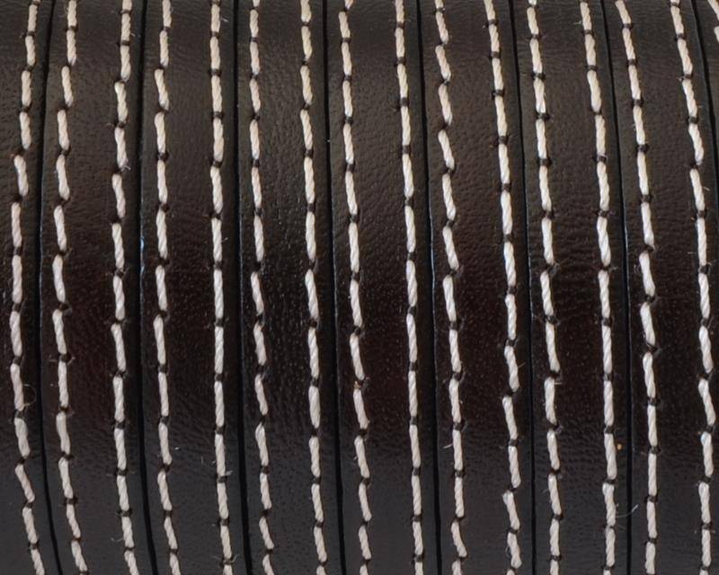 Flat Leather cord. 6x2mm. Dark brown. Best Quality.