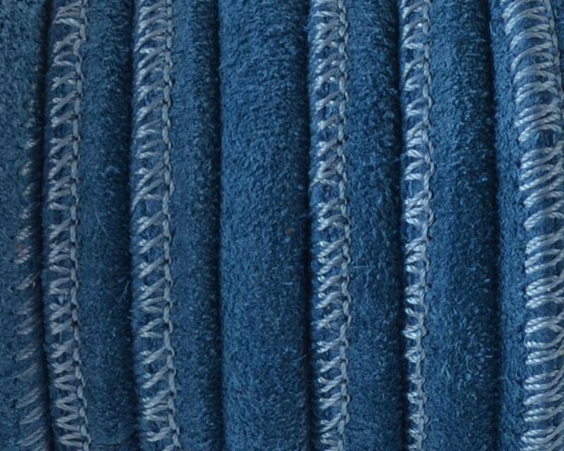 Suede Leather cord. Round. 6mm. Blue. Best Quality