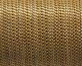 Flat Leather cord with chain. 8x2mm. Gold color-dark brown. Best Quality.
