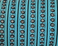 Flat Leather cord with strass. 8x3mm. Sea green-crystal strass. Best Quality.