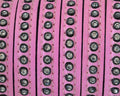 Flat Leather cord with strass. 8x3mm. Pink-crystal strass Best Quality.