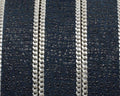 Flat Leather cord with chain. 15x2mm. Ray. Navy blue-silver.Best Q.