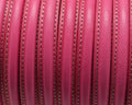 Half Round Leather cord. 10x5mm. Fuchsia. Best Quality. Inn.1,5mm.