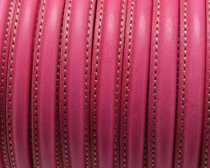 Half Round Leather cord. 10x5mm. Fuchsia. Best Quality. Inn.1,5mm.