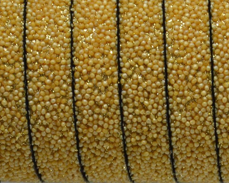 Flat Synthetic Caviar. 10x2.2mm. Gold. Best Quality.