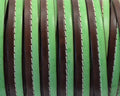 Flat Stitched leather cord. 10x2cm. Dark brown-green. Best Quality.